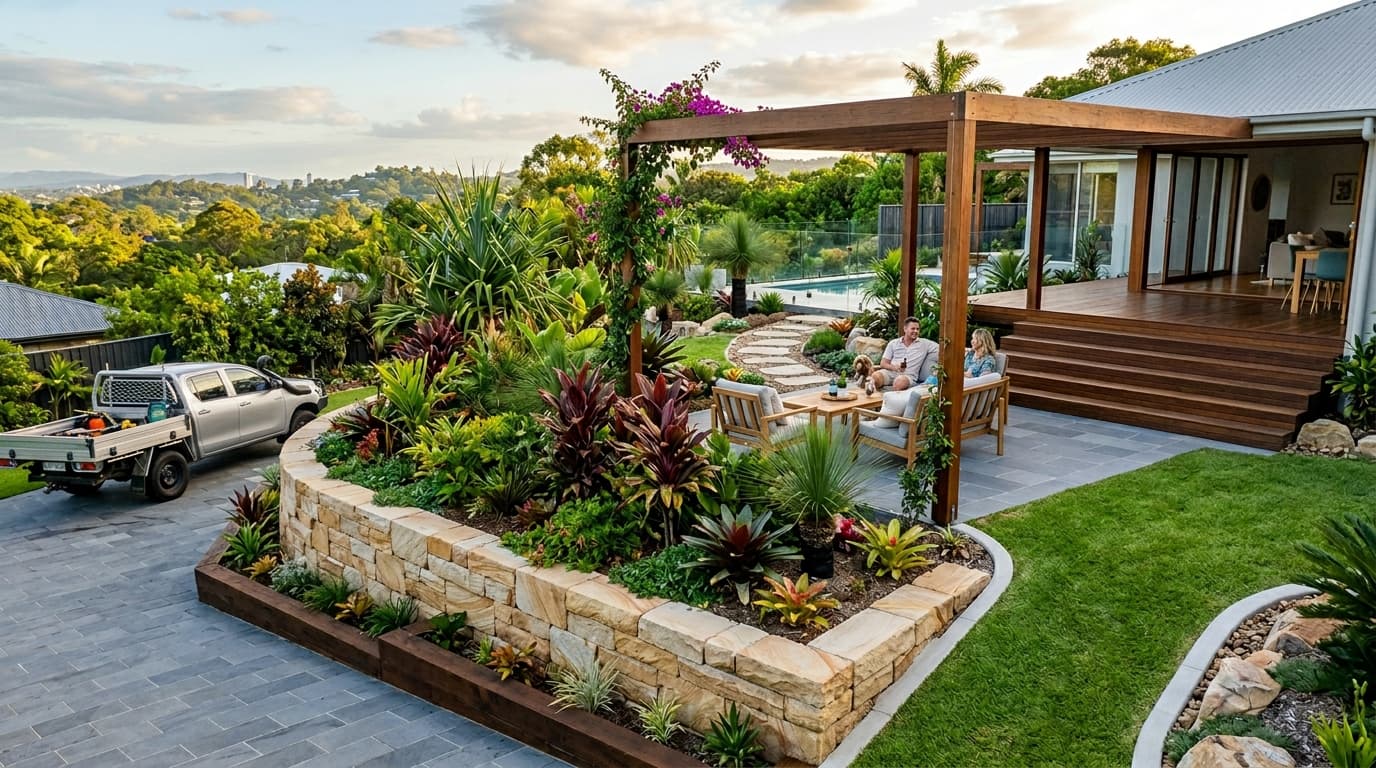 Professional landscaping work by Legendary Landscapes Brisbane
